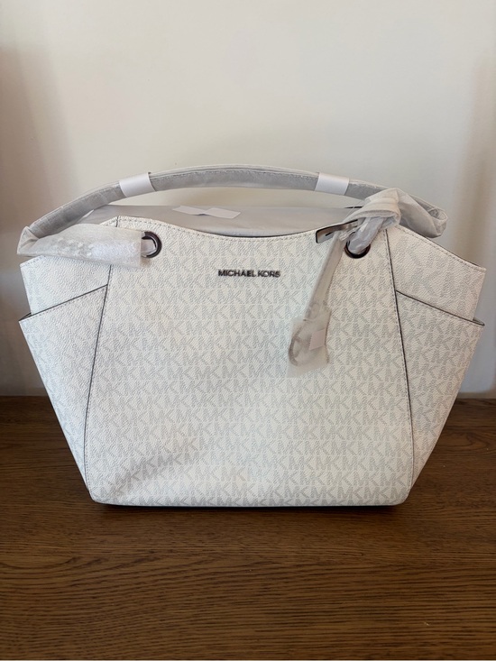 Michael Kors Handbags - Michael Kors White Signature Logo Tote